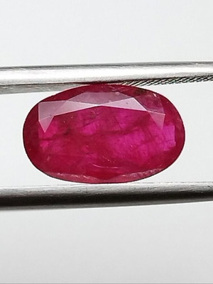 Natural unheated ruby 2.08 carat vivid red oval