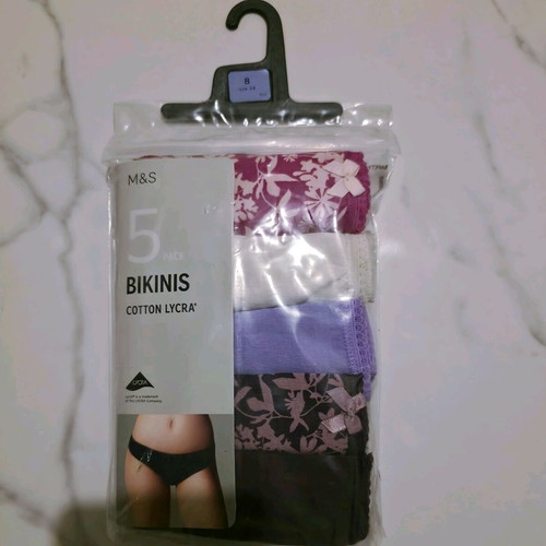 Set of 5 women's underwear Mark's & Spenser new, Premium Cotton Lycra, size small
