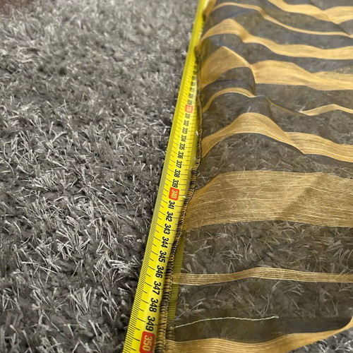 Luxury curtain like new, transparent khaki with wide gold stripes