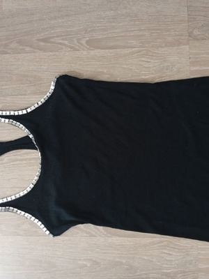 Bershka Black Top with Crystals like new, racerback