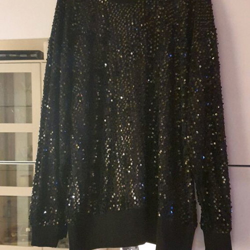 Casual black blouse with sequins new, Different, size M-L