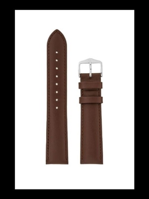 Λουράκι ρολογιού δερμάτινο καφέ XL 18mm καινούργιο με ασημί αγκράφα