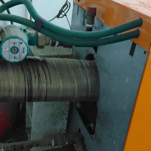Pellet burner and boiler set