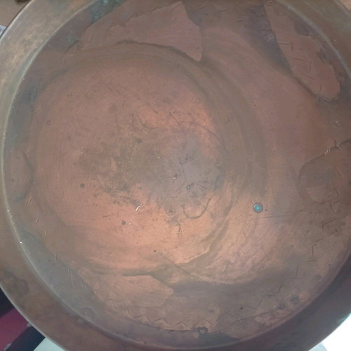 Copper tray used, diameter 35cm, height 4cm