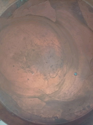 Copper tray used, diameter 35cm, height 4cm