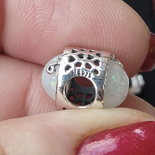 Silver Pandora Bracelet Charm with Opal s925 like new