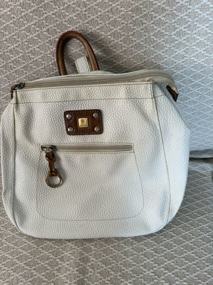 Kem women's backpack used, off-white with leather details