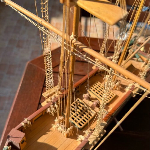 Wooden ship handmade from solid linden wood made to order