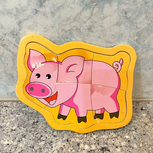 Set of 4 small puzzles used for kids with animals
