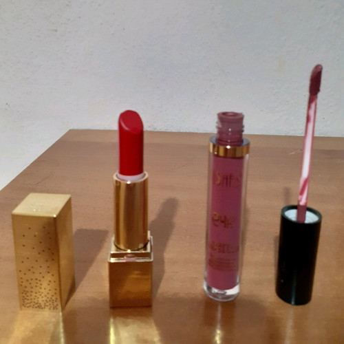 Estee Lauder lipstick and Ushas lip gloss like new