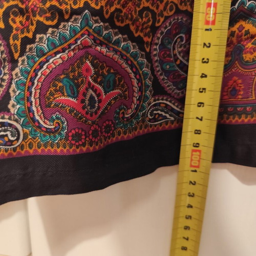 Boho cotton pants with paisley print, US 8 Medium