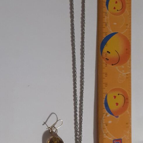 Set of 7 handmade pendant and earring jewelry sets with resin and dried herbs