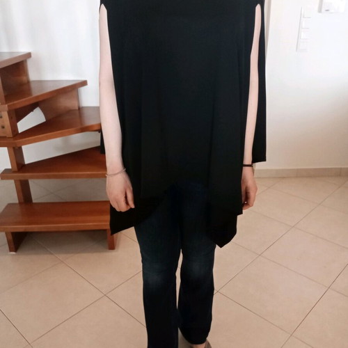 Black long asymmetric blouse like new