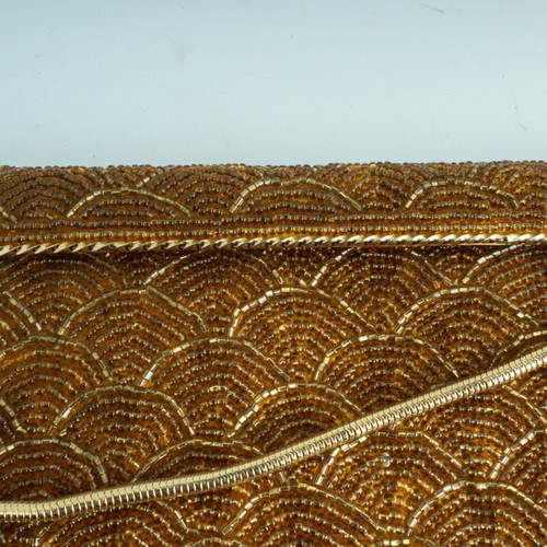 Vintage Evening Clutch Bag used with sparkling beadwork and gold clasp