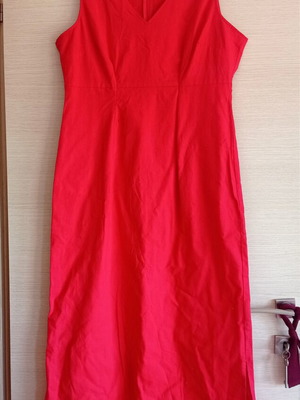 3suisse Maxi Red Linen Dress New Size 46