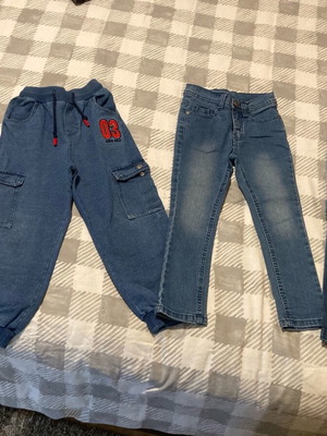 Boys' denim pants 5-6 years like new, blue