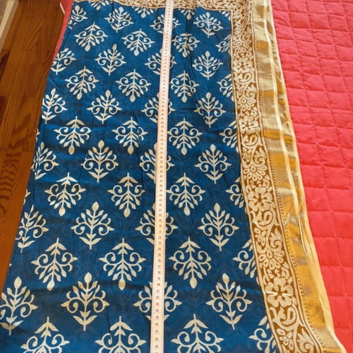 Greek Island Memories Scarf like new, blue with gold details