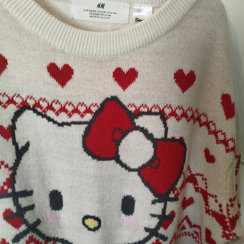 Hello Kitty sweater like new, size 12, beige H&M
