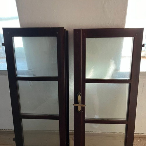 Traditional wooden doors and windows set, double glazed