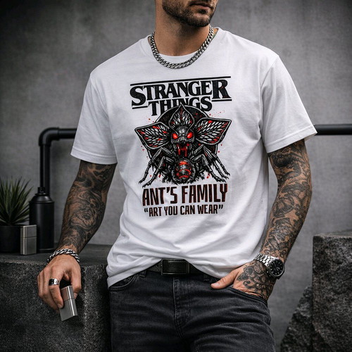 Stranger Things Inspired Horror T-Shirt Ant's Family made to order, white