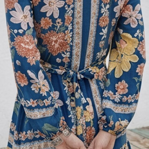 Violet Hill tunic Free People like new, blue floral boho style