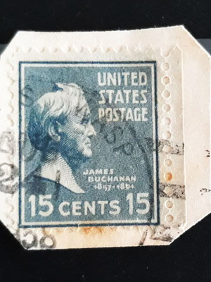 Γραμματόσημο USA 1938 15c James Buchanan σαν καινούργιο, γαλάζιο