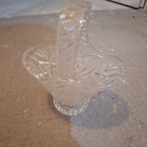 Vintage German cut crystal vase signed Anna Hutte Bleikristall made in West Germany