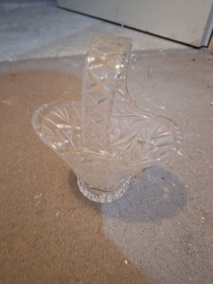 Vintage German cut crystal vase signed Anna Hutte Bleikristall made in West Germany