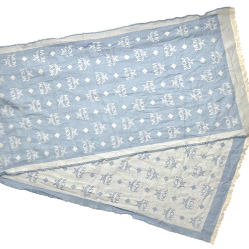 MCM baby blue wool scarf used