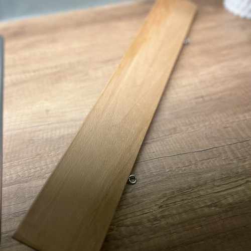 Wooden wall hanger with 5 double golden hooks like new
