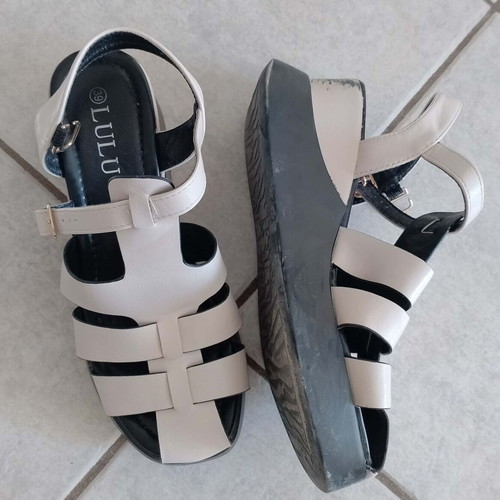 Women's sandals platform size 39 used, white