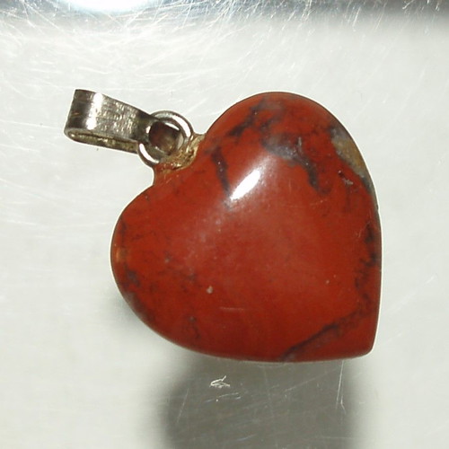 Red Jasper Heart Mineral 15x14.5 mm in 925 Silver New