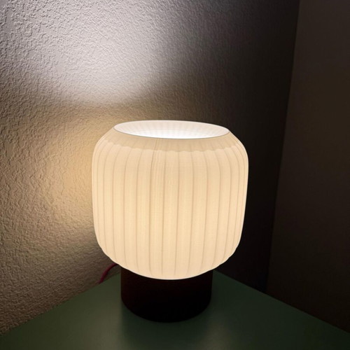 Modern table lamp new with white embossed shade