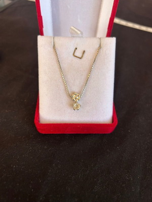 Silver 925 necklace with white stone used
