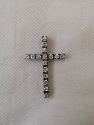 Silver 925 cross like new with zircon 2x3cm
