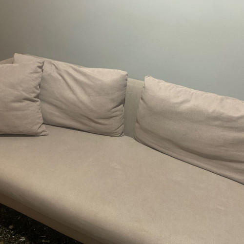 Sato three-seater sofa like new, stone color, pet friendly fabric