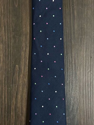 Zara Man tie like new, dark blue with multicolored polka dots