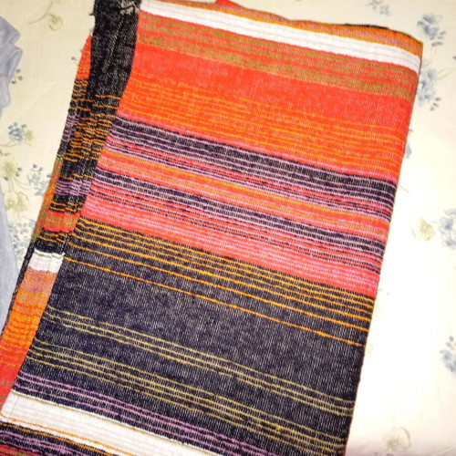 Vintage curtain side panels set of 2 used, heavy jacquard fabric 70x220 cm