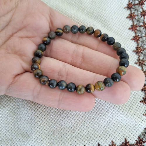 Bracelet tiger's eye semi-precious stone made to order, brown
