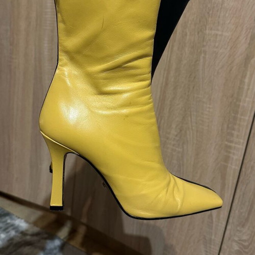 Zara leather boots used, size 39, black and yellow