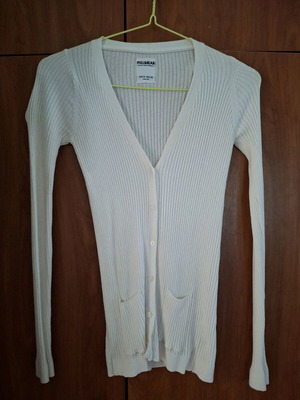 Pull and Bear cardigan small white slim fit like new, unworn