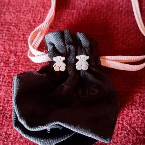 Tous bear earrings like new, silver without fasteners