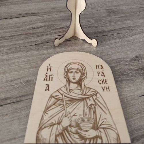 Wooden icon of Saint Paraskevi with base new