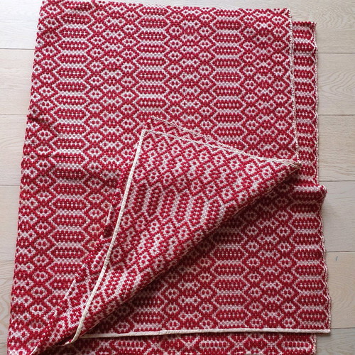 Caramelized loom blankets used, set of 2, Litohorinis style, very old