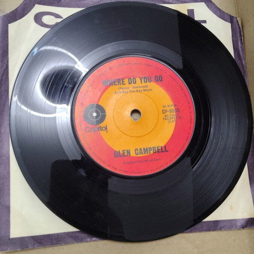 Glen Campbell Honey Come Back 45 RPM vinyl single used, country