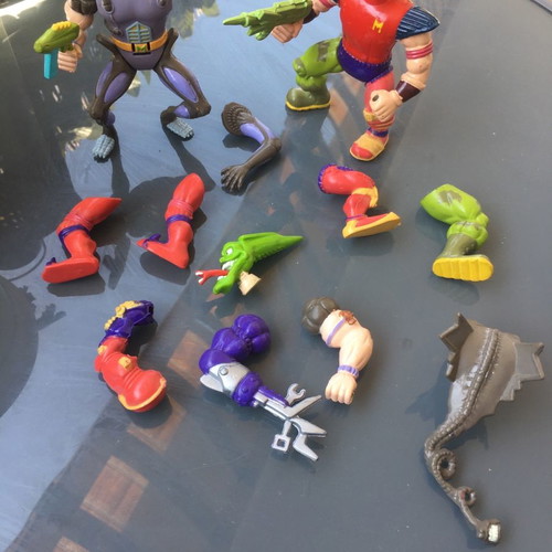The Mask figures used vintage toys with sound and interchangeable parts