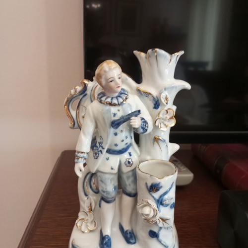 Porcelain decorative figurine candle holder vase new