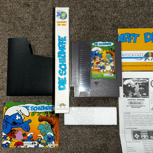 Nintendo NES game The Smurfs used with box and manuals