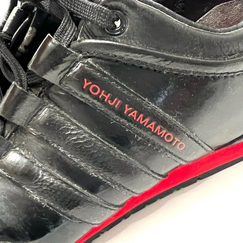 Y-3 Yoshi Yamamoto x adidas leather trainers used, size 38, black and red