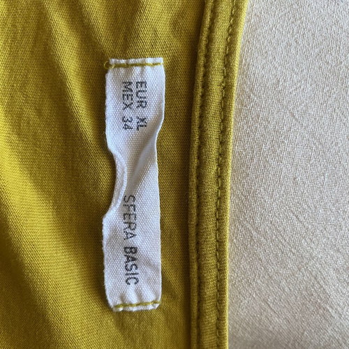 Sfera Basic Mustard Sleeveless Top like new with decorative shoulder buttons